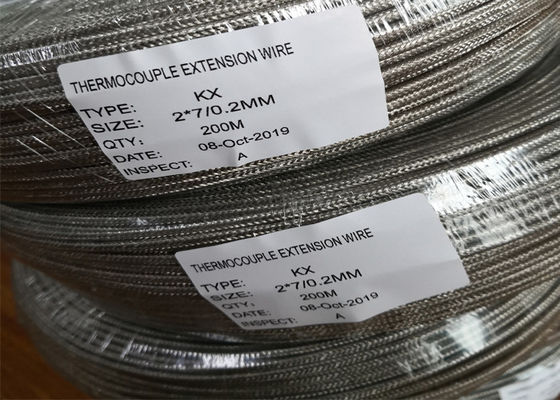 Buen precio 2x0.5mm 2x0.6mm 2x0.8mm Tipo E Termócúpulo Extensión de alambre de metal Escudo de fibra de vidrio / PFA aislado en línea
